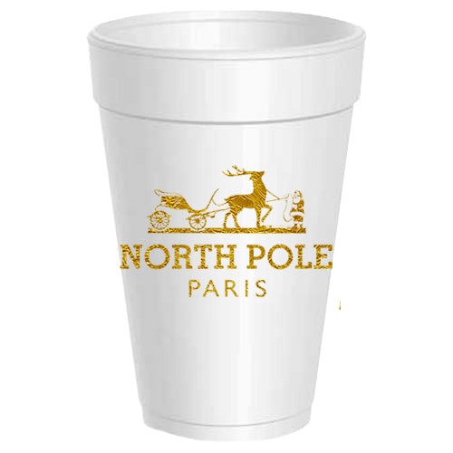 North Pole Paris Styrofoam Cups