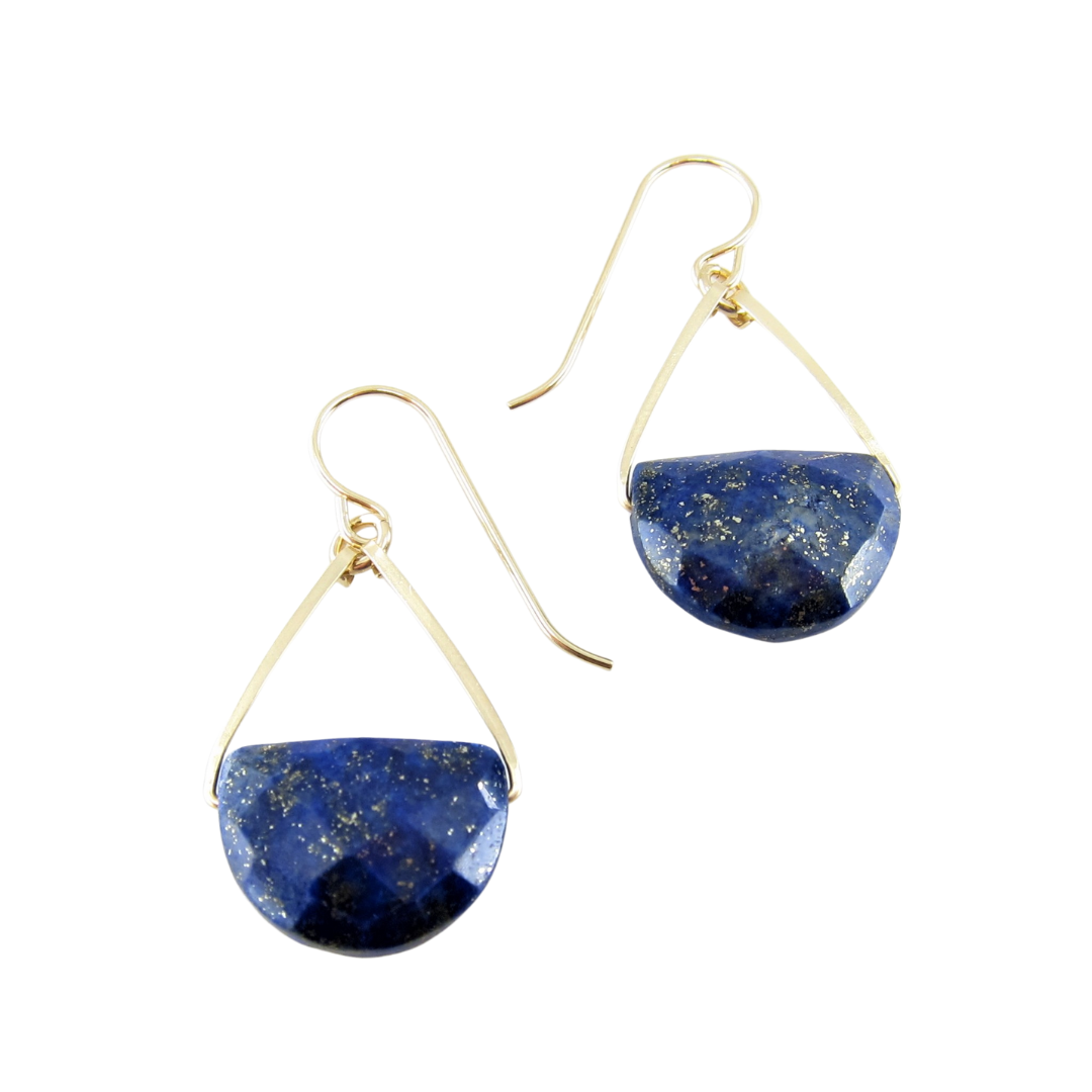 J. Mills Half Moon Lapis Lazuli Drop Earrings