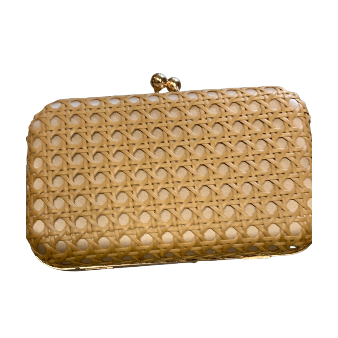 Cindy Rattan Clutch - Natural