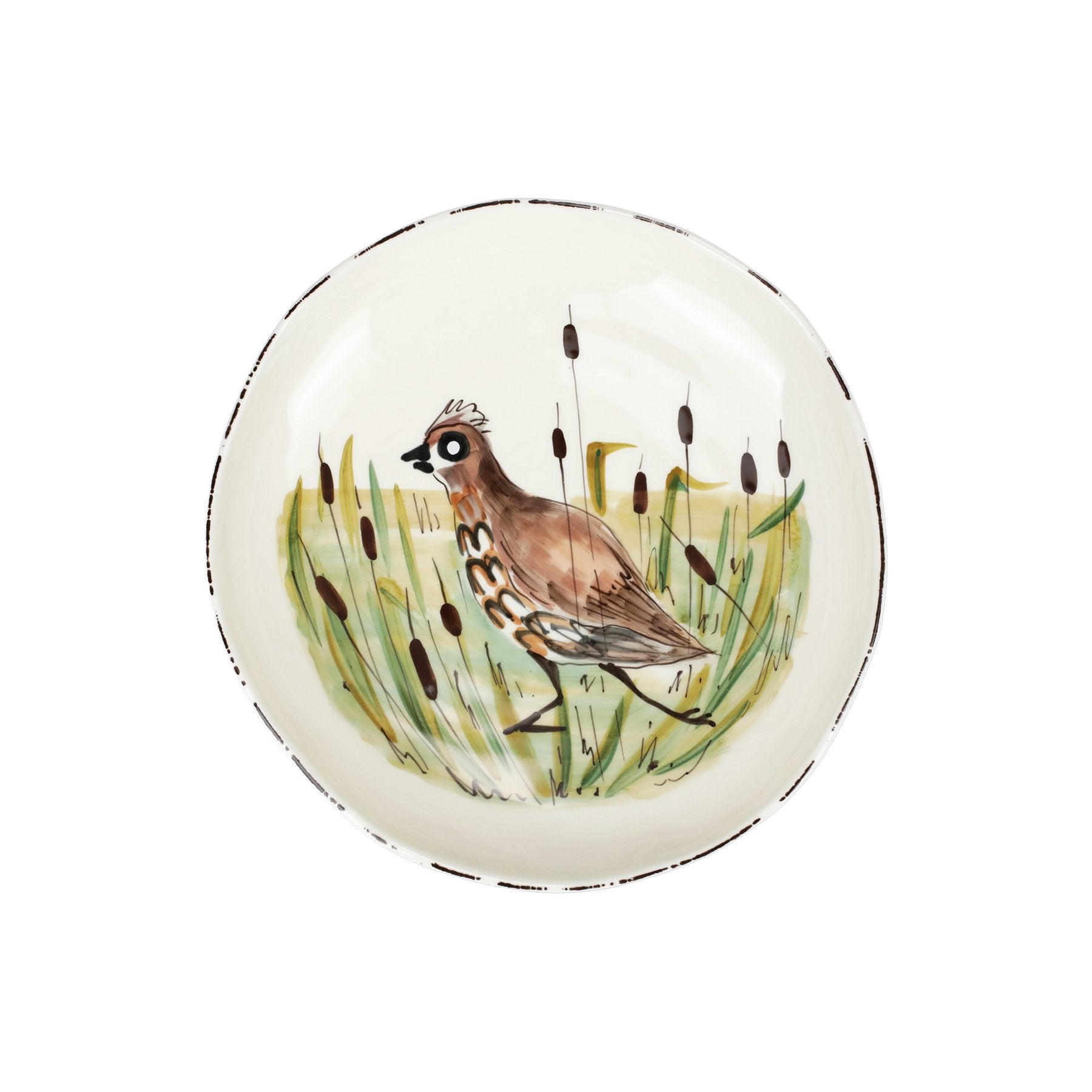 Vietri Wildlife Quail Shallow Bowl