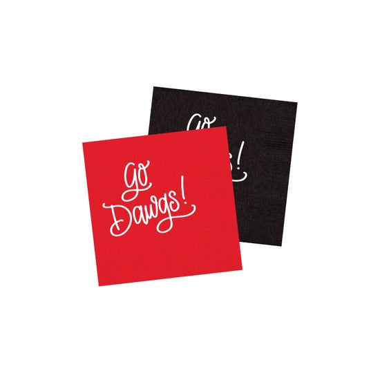 Go Dawgs Beverage Napkins - (black or red)