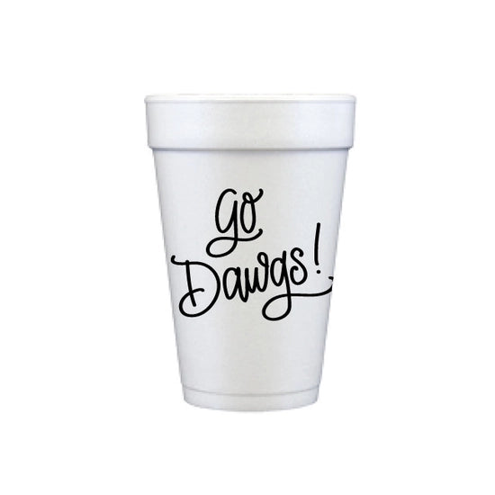 Go Dawgs Styrofoam Cups 16oz - (black & red)