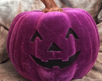 Flocked Jack O' Lanterns - (five colors)